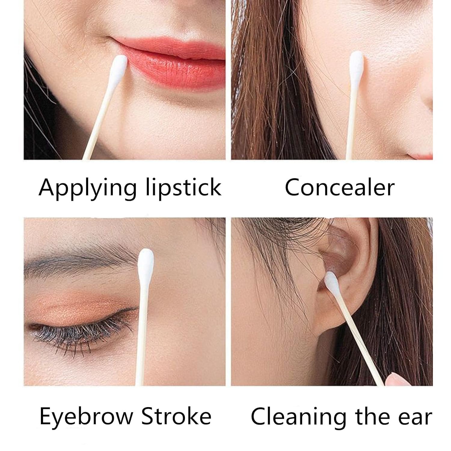qtips100 individually packaged cotton swabs clean sanitary Travel Portable double headed paper stick disposable cosmetic White - Image 6